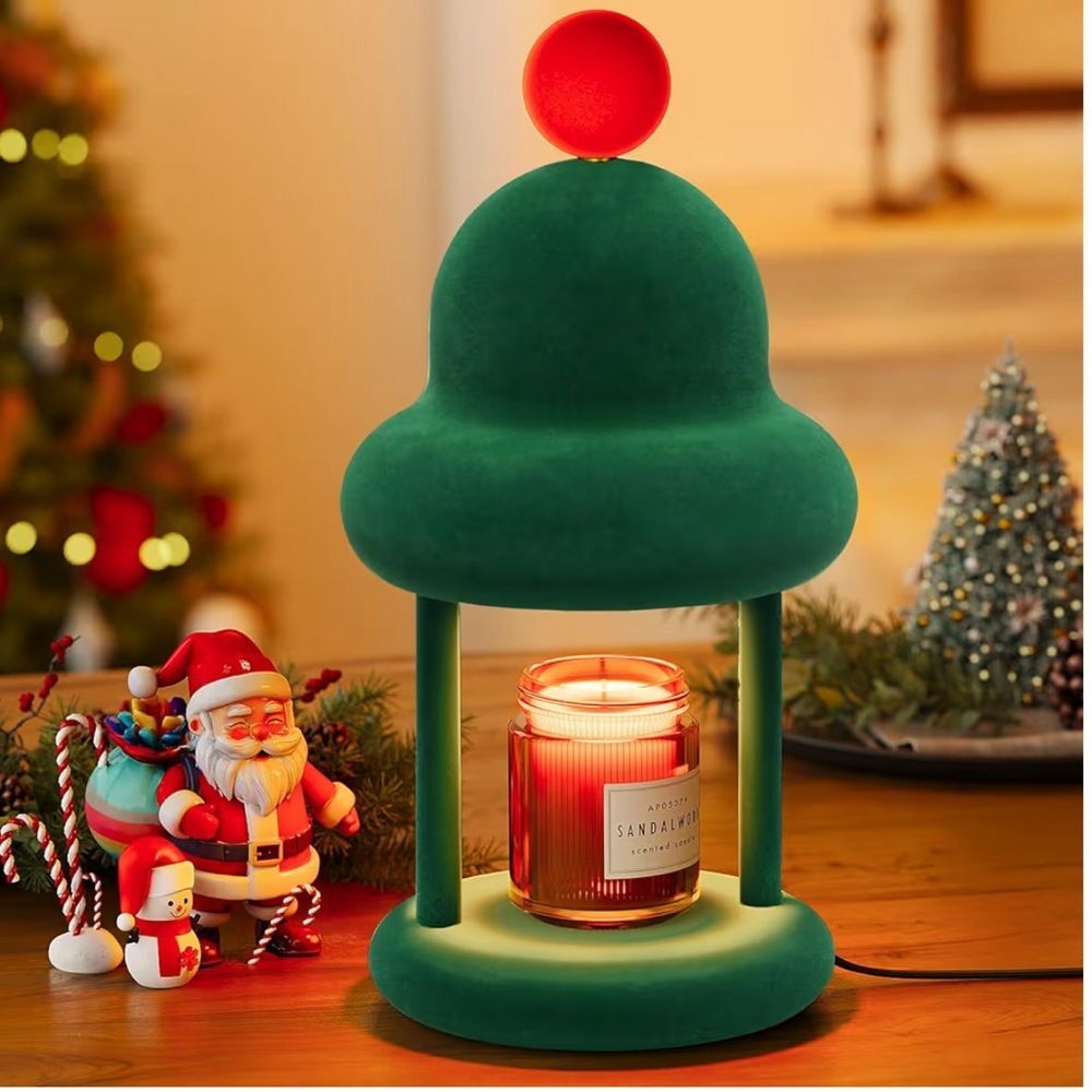 MOFOYEAH Christmas Candle Warmer Lamp with Timer Green New